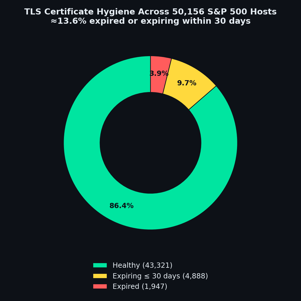 TLS certificate hygiene across the S&P 500