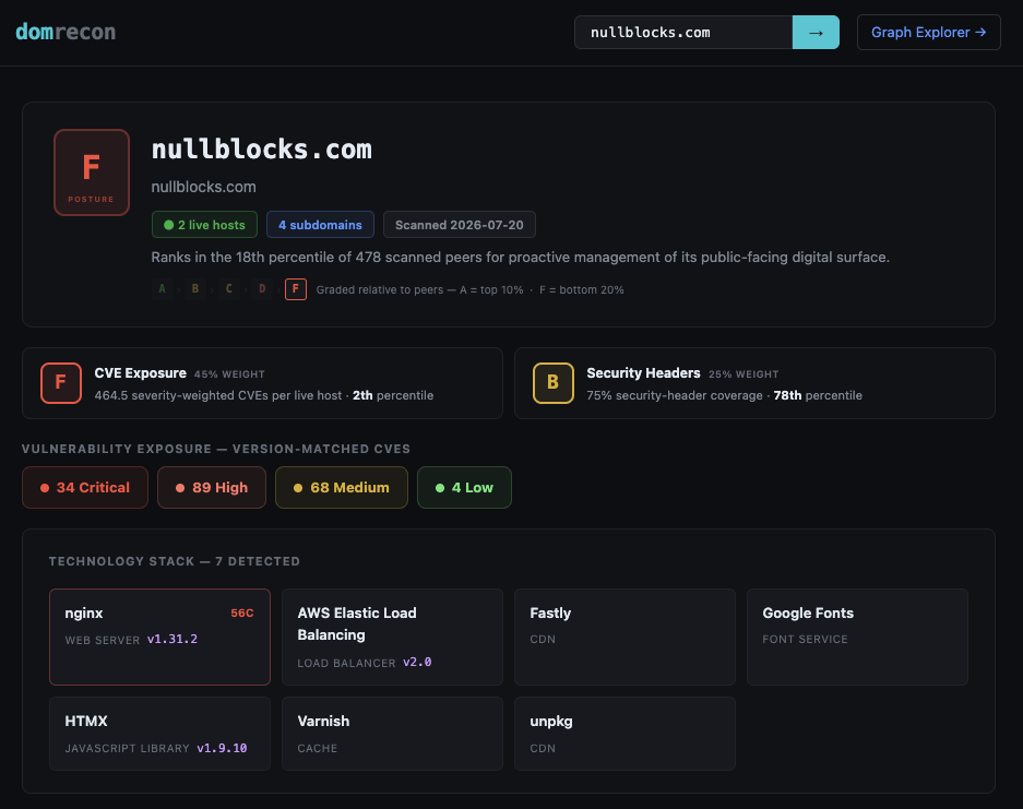 DomRecon attack surface report